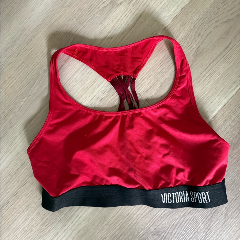 Victoria's Secret Red Racerback Sports Bra with Multi-Strap Back